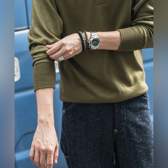 Bronson OG-208 Merino Wool Jungle Sweater Henley Collar Winter Warm Basic Shirt - Picture 11 of 12